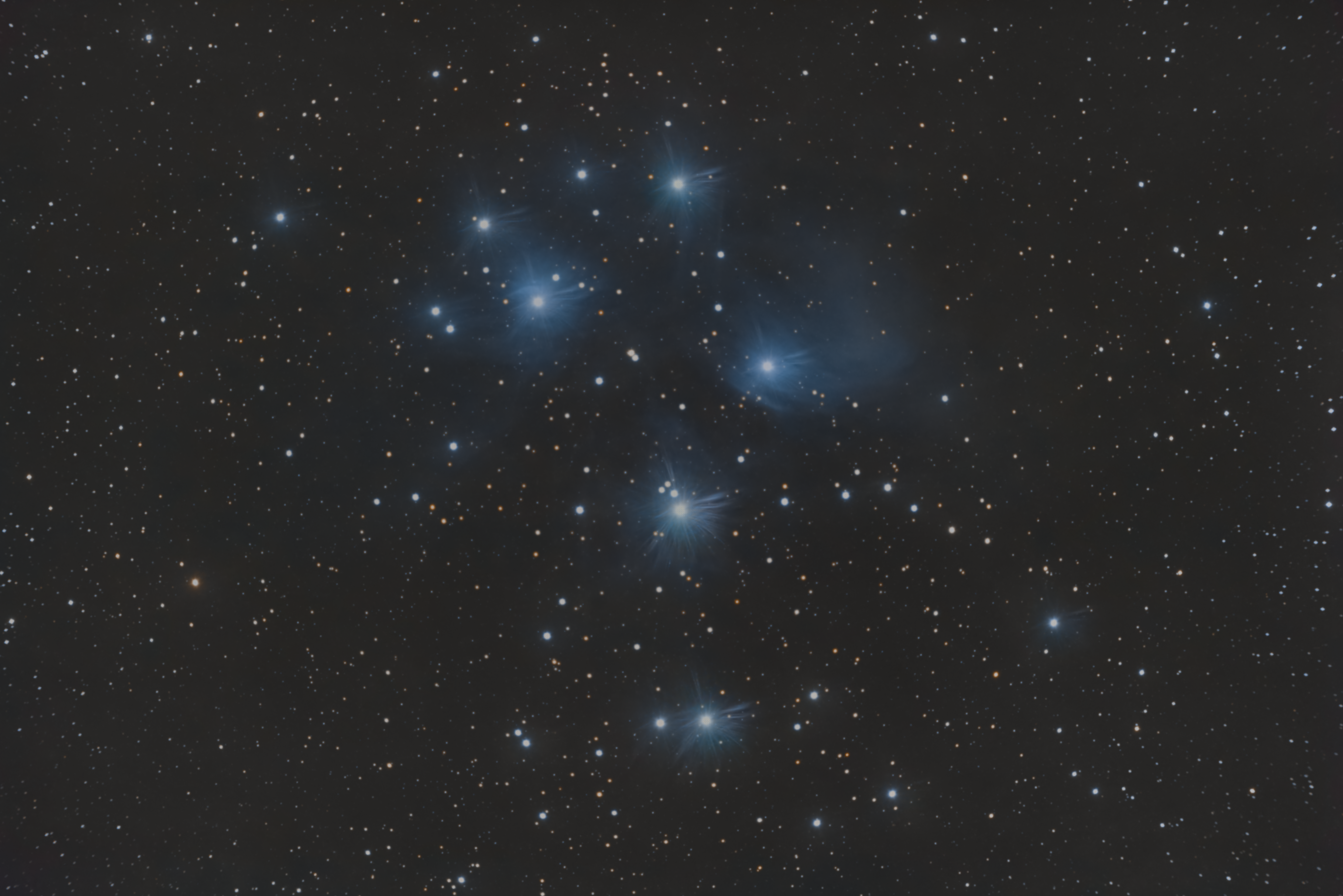 Breathtaking image of the Pleiades star cluster captured from São Pedro de Alcântara, Brazil.