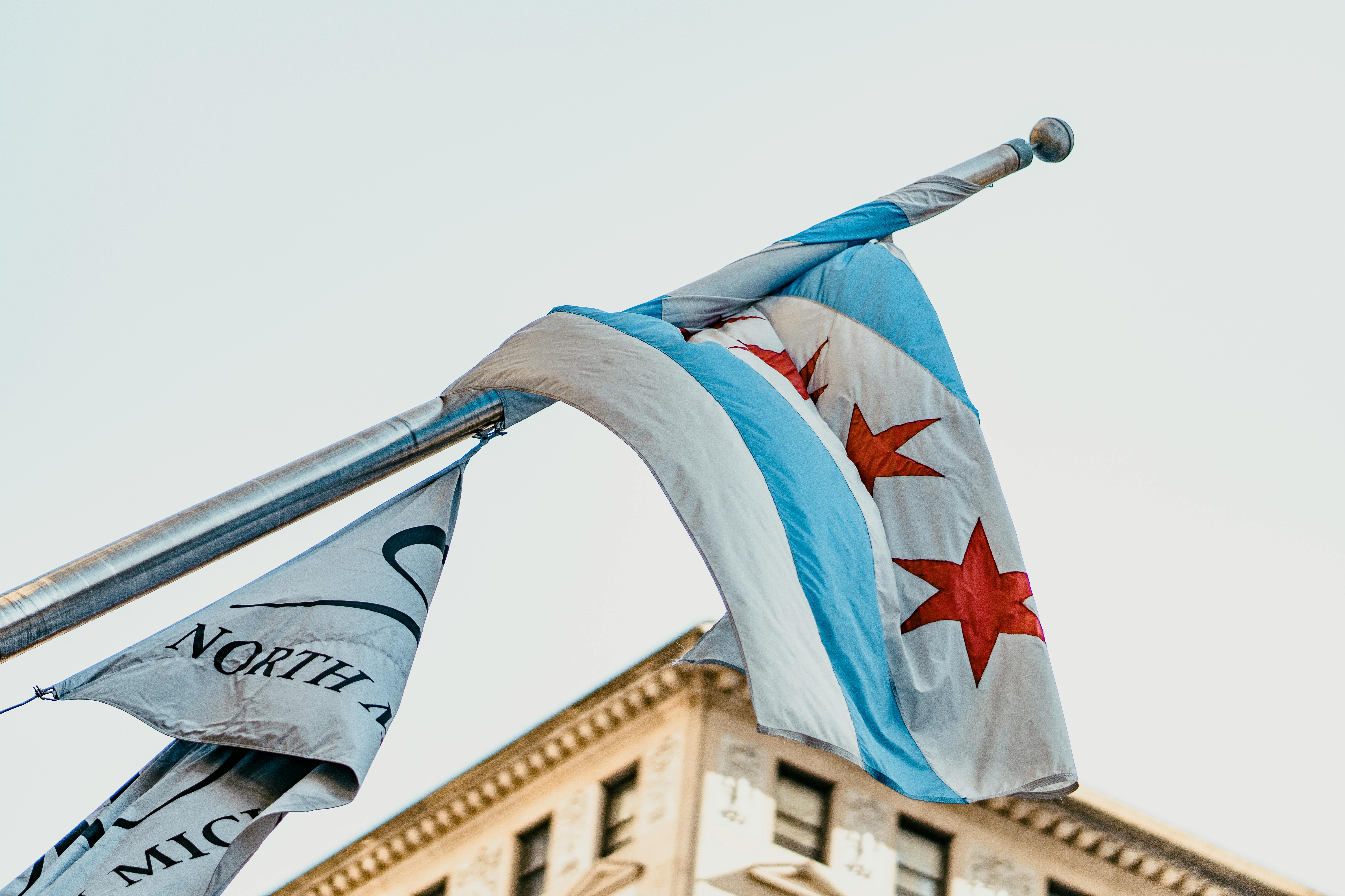 Free stock photo of chicago, city, flag