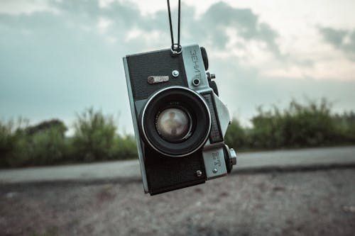 Close-Up Shot of Vintage Analog Camera