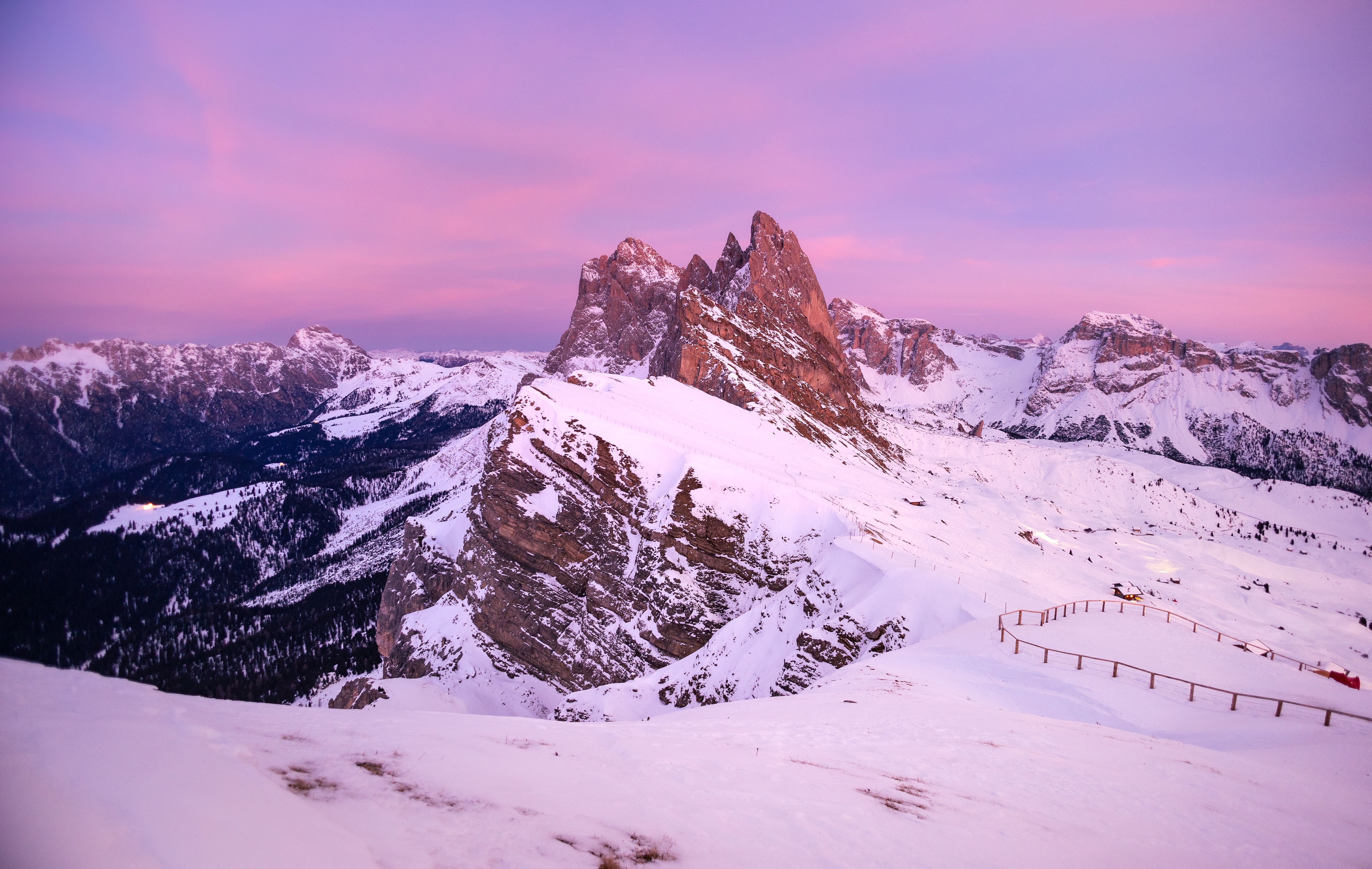 Snow in Mountains at Dusk · Free Stock Photo