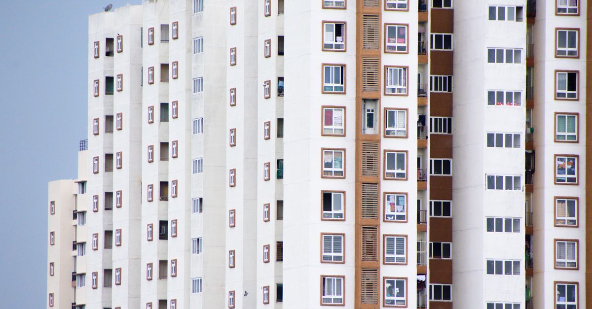 High-rise residential buildings showcasing modern architecture in Bengaluru, India.