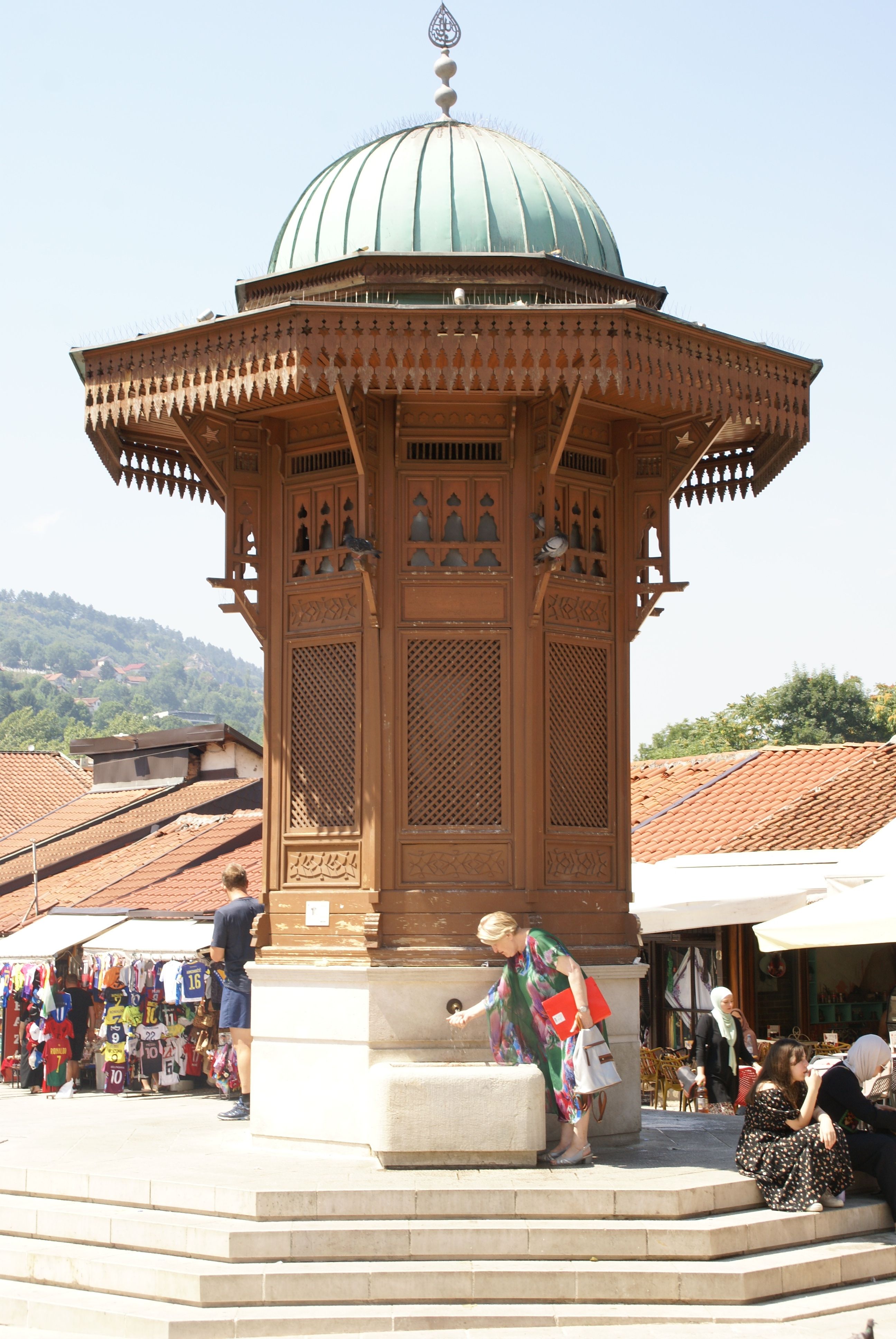 Tourists by the Sebilj Fountain in Sarajevo · Free Stock Photo