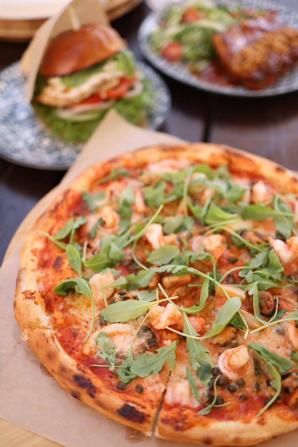Veggie Delight Pizza with Mozzarella Pearls