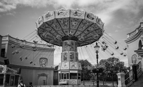 Free stock photo of austria, black and white, carousel