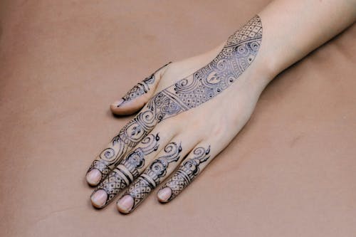 Close-Up Photo Of Hand With Tattoos 
