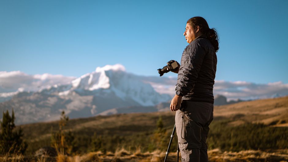 Breathtaking Caral, The Oldest Civilization in the Americas: Day Trip from Lima Review 2026 - A photographer captures the stunning mountain views in Huaraz, Peru during sunset.