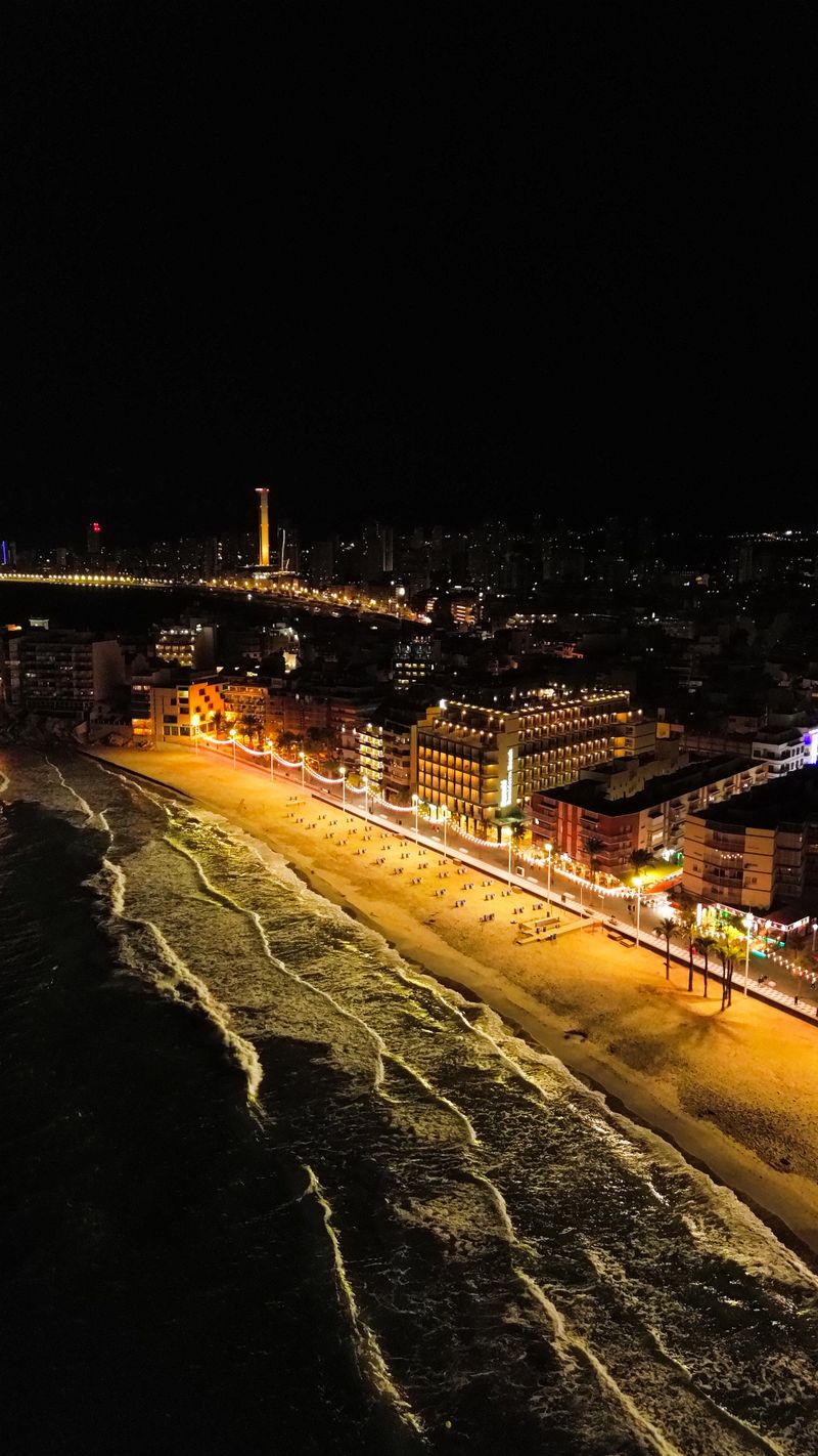 Benidorm Night Skyline (Aerial View)