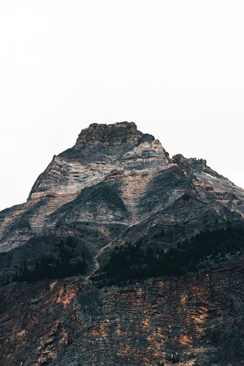 Free A stunning view of a rugged mountain peak in Banff National Park, Canada. Stock Photo