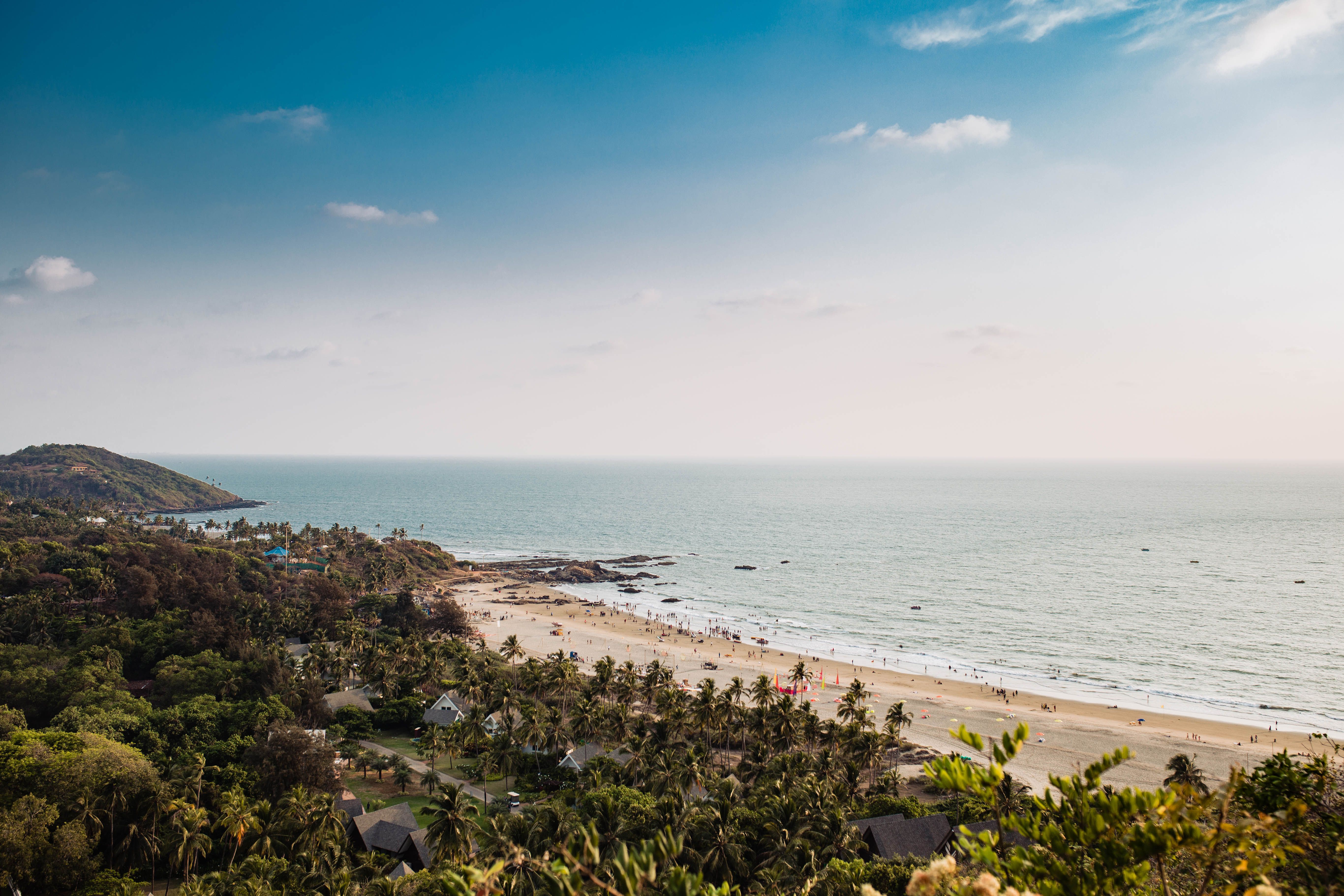 A Goa beach seen from above