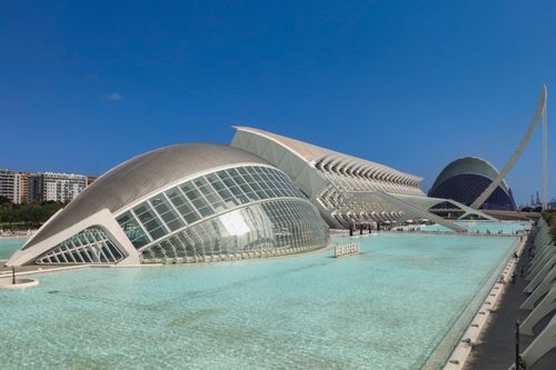 Free Explore the futuristic design of L'Hemisfèric in Valencia's City of Arts and Sciences. Stock Photo