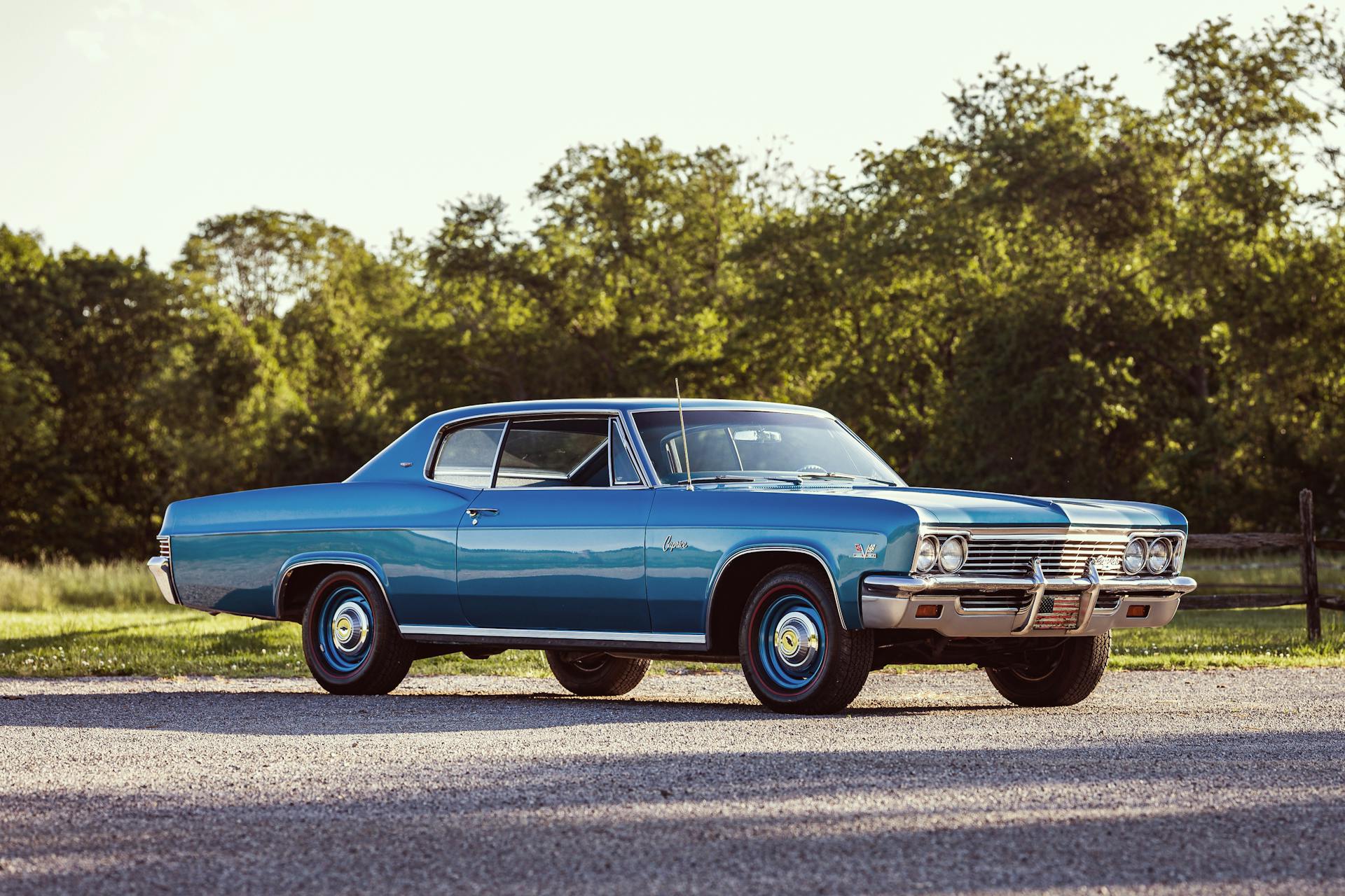 Vintage 1966 Blue Chevrolet Caprice Classic Car Outdoors