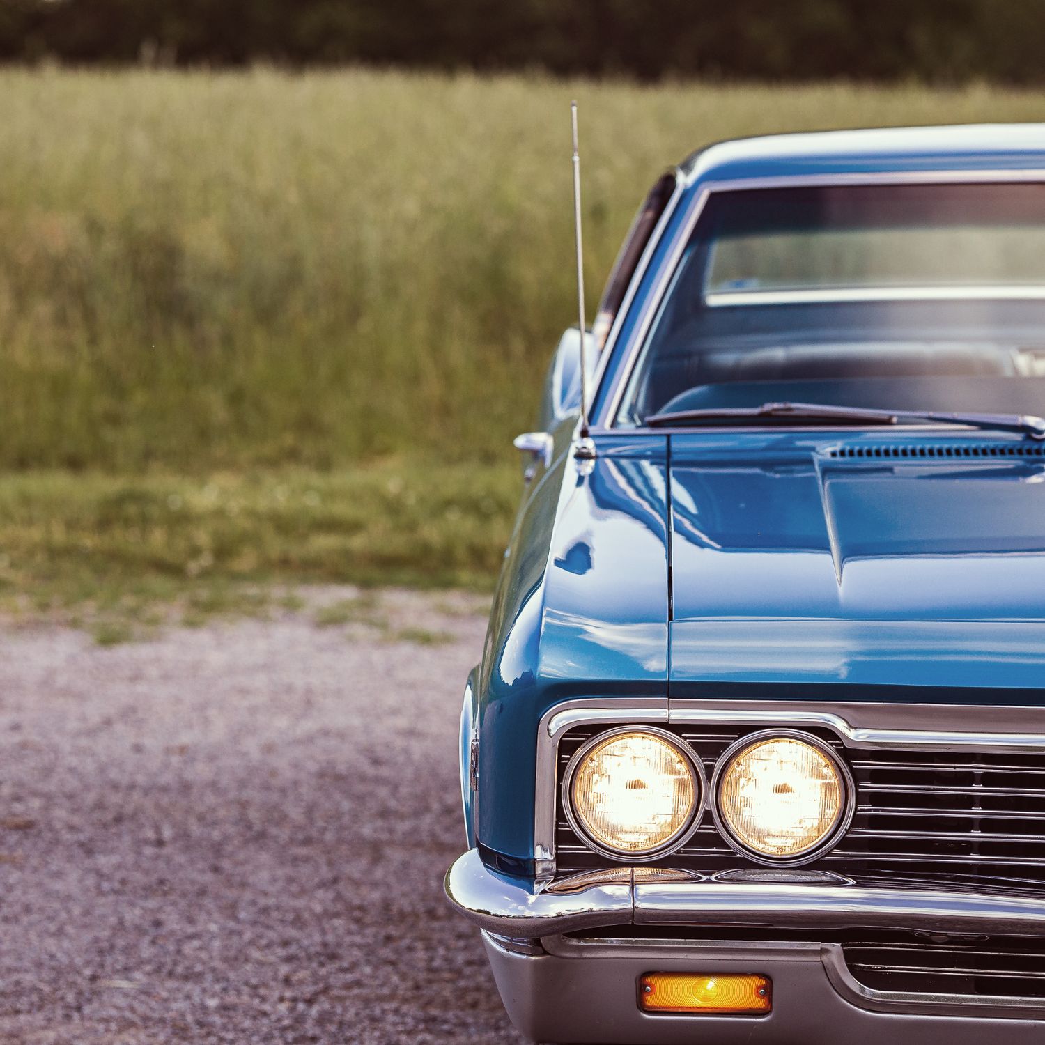 Caprice Front View Vintage 1966 Blue Chevrolet Caprice Front View · Free Stock Photo