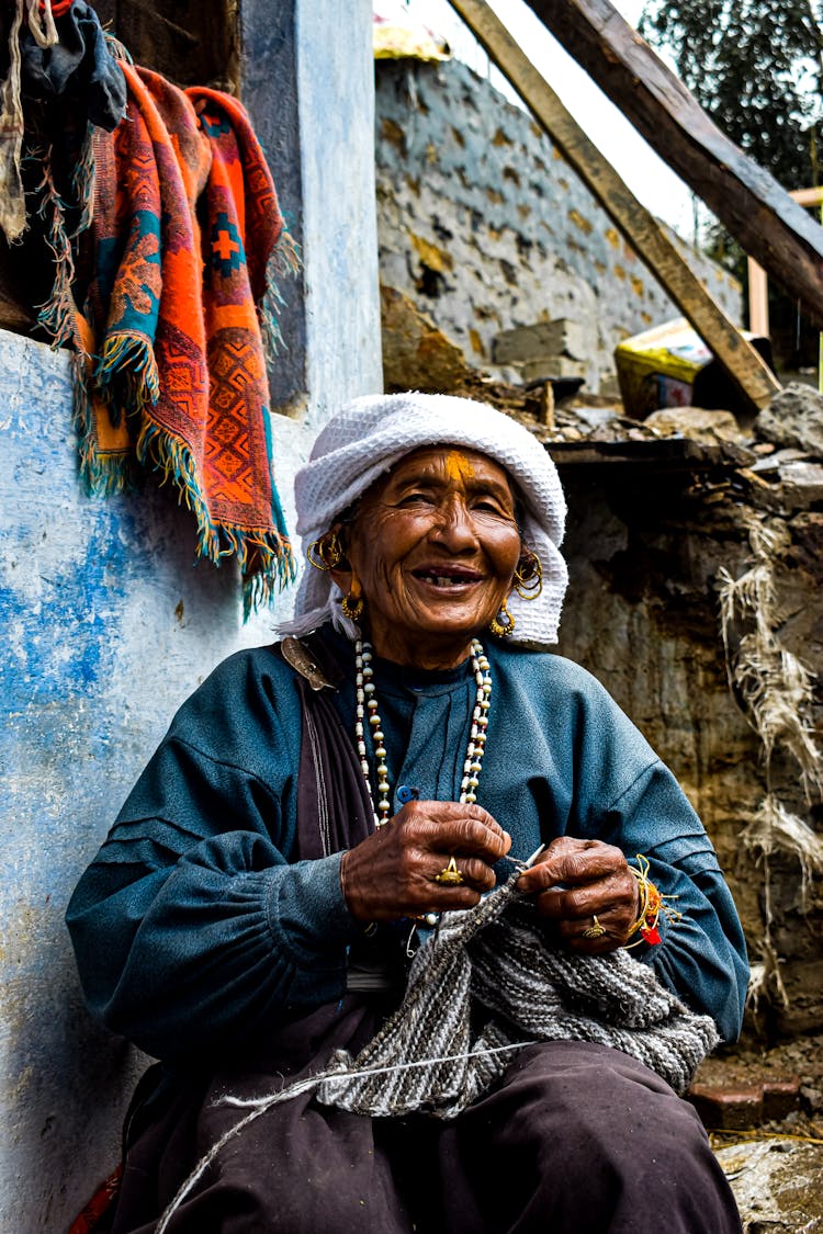 Woman Knitting Garment