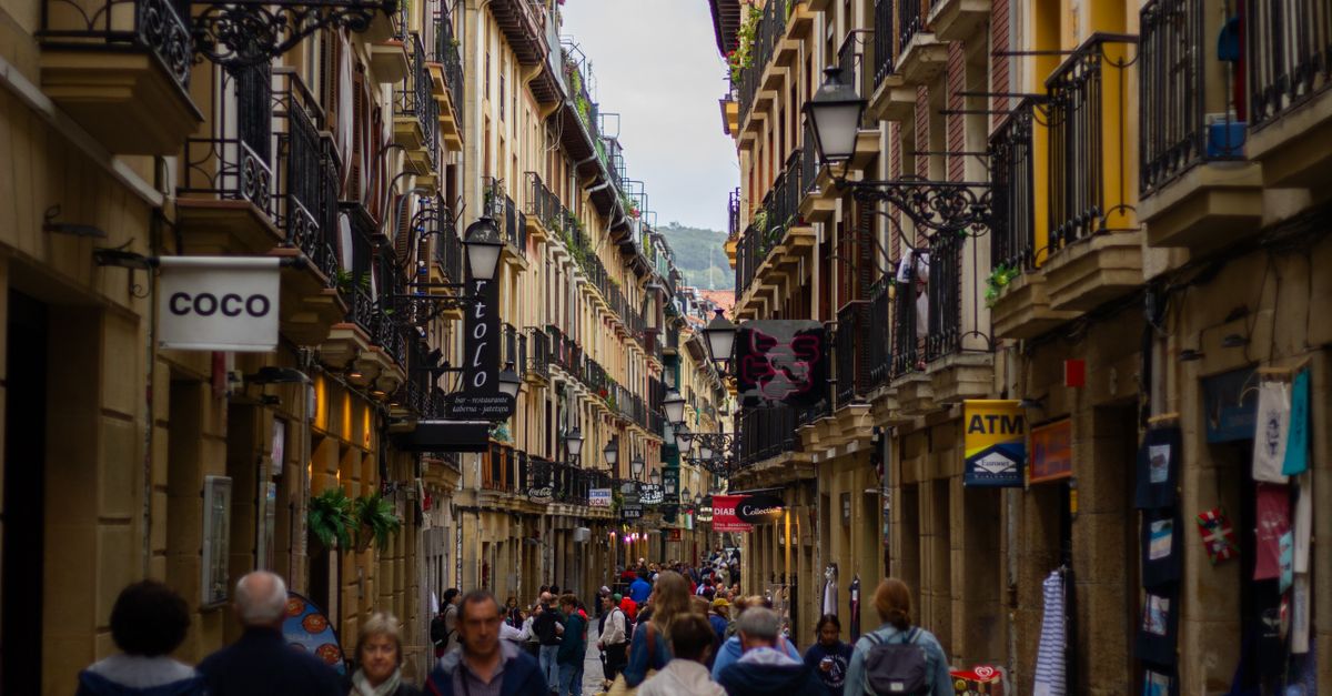 Basque old-town street life adding food-and-city texture to the regional chess trip.