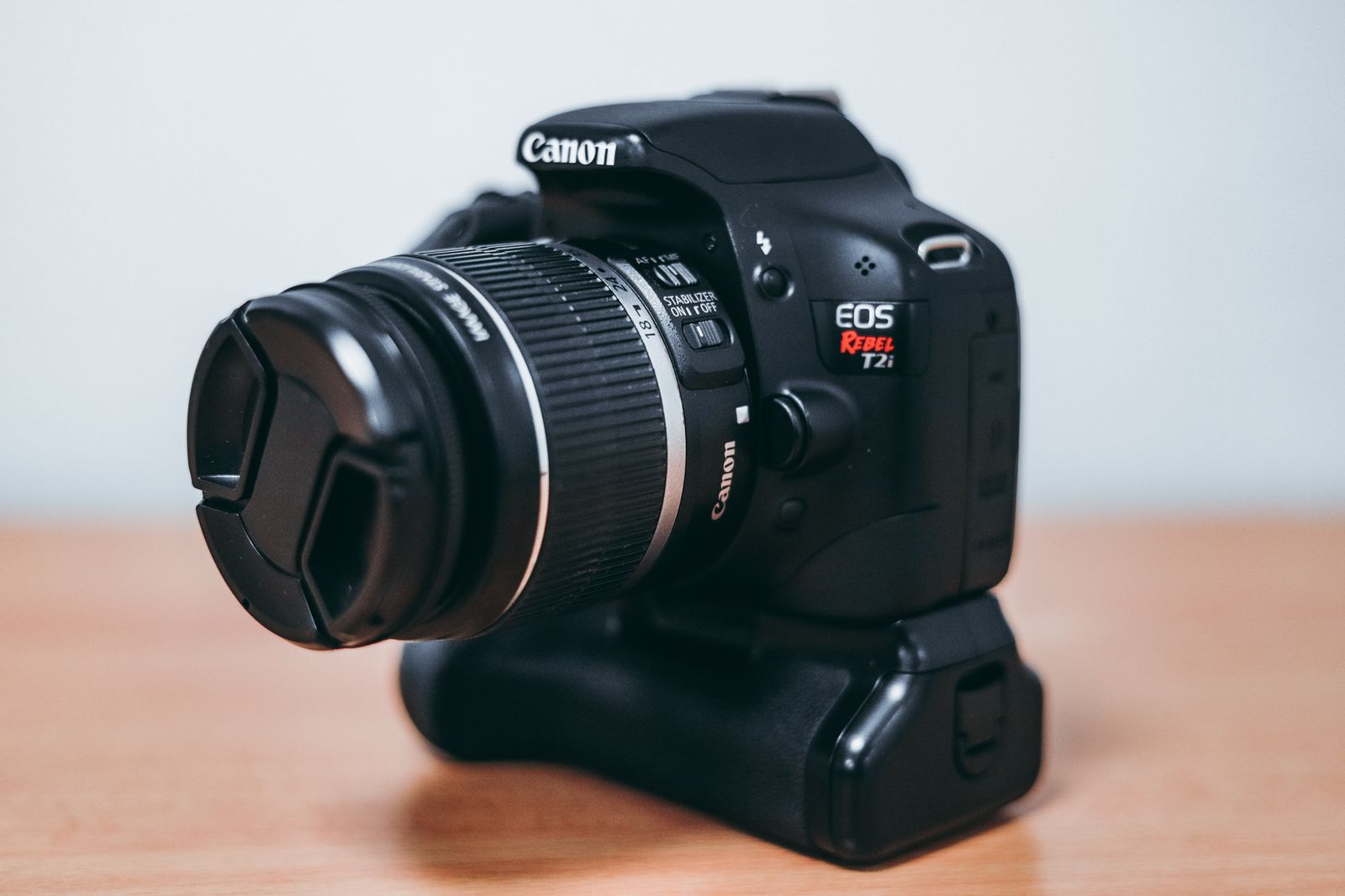 A close-up of a Canon EOS camera, the kind of device that writes EXIF data into every shot.