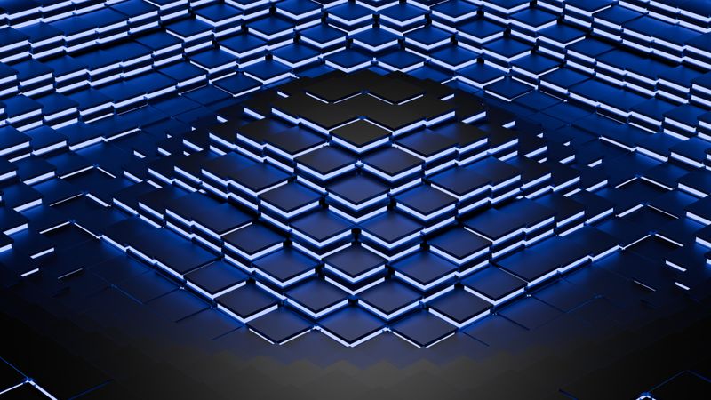 Blue tiled mesh render — photo by Maxim Landolfi on Pexels