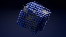 Abstract 3D Cube Structure on Dark Background