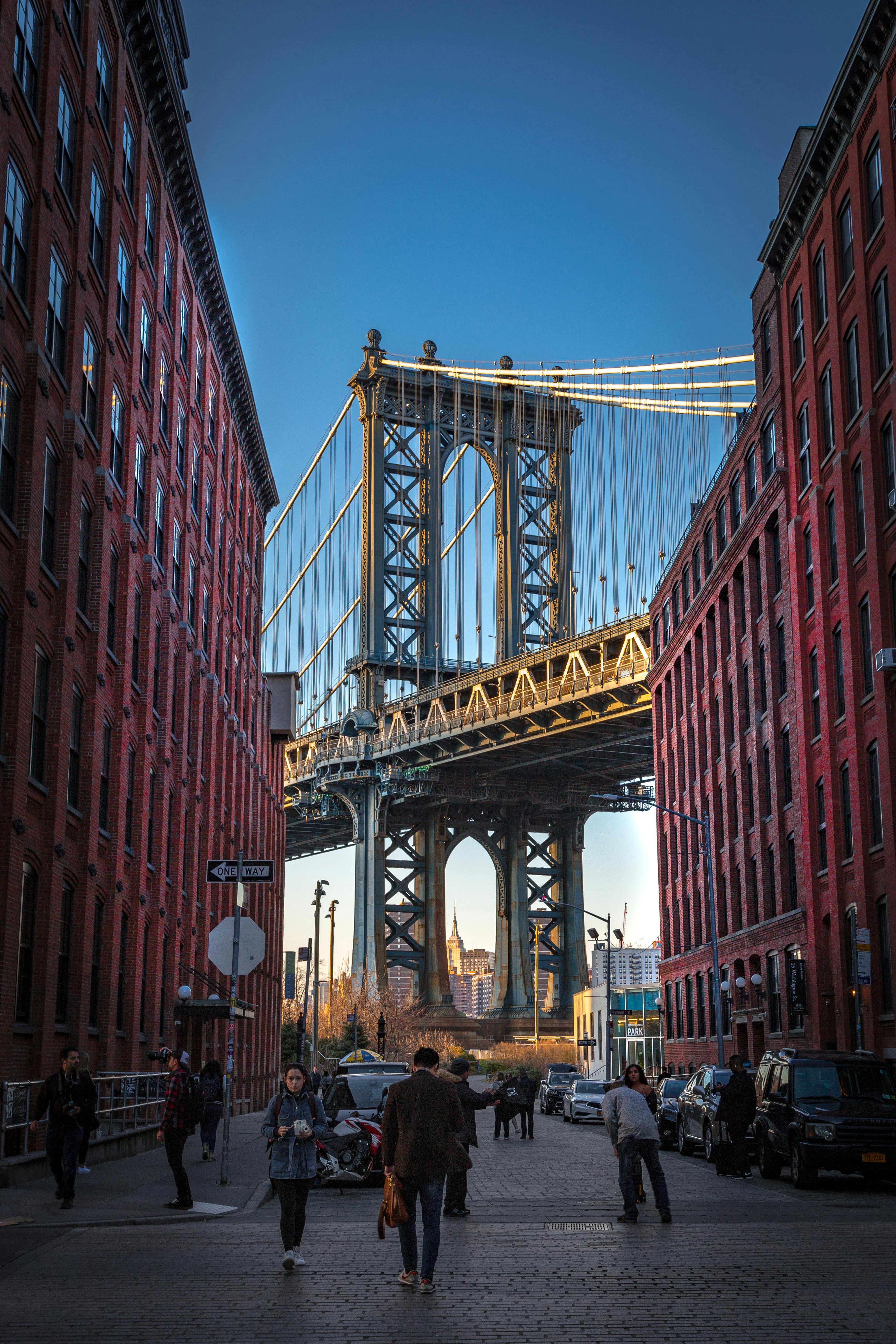 view of manhattan bridge from brooklyn street