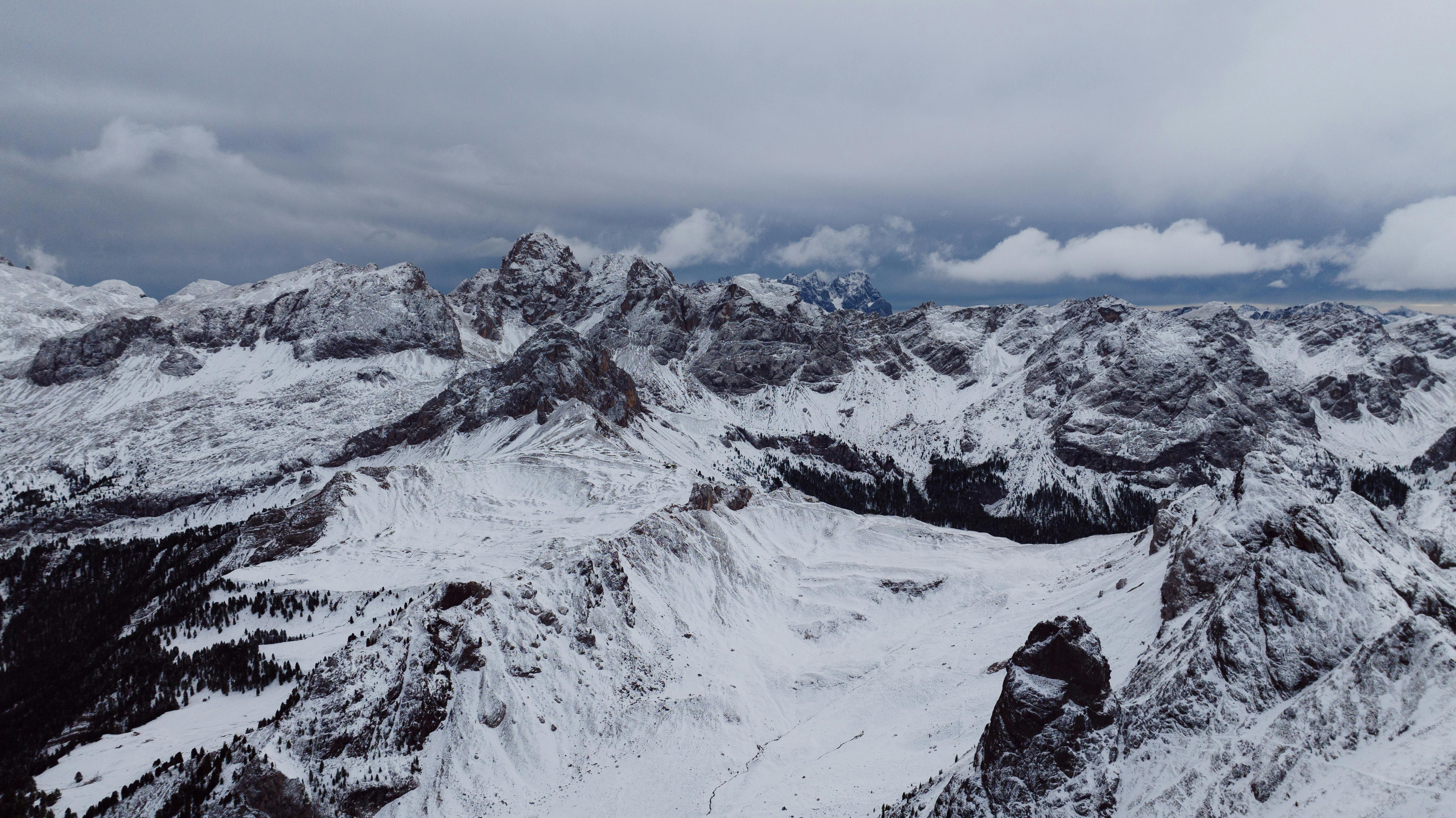 Prescription Goggle Inserts - Breathtaking aerial view of the snow-covered Dolomites mountains in Canazei, Italy.