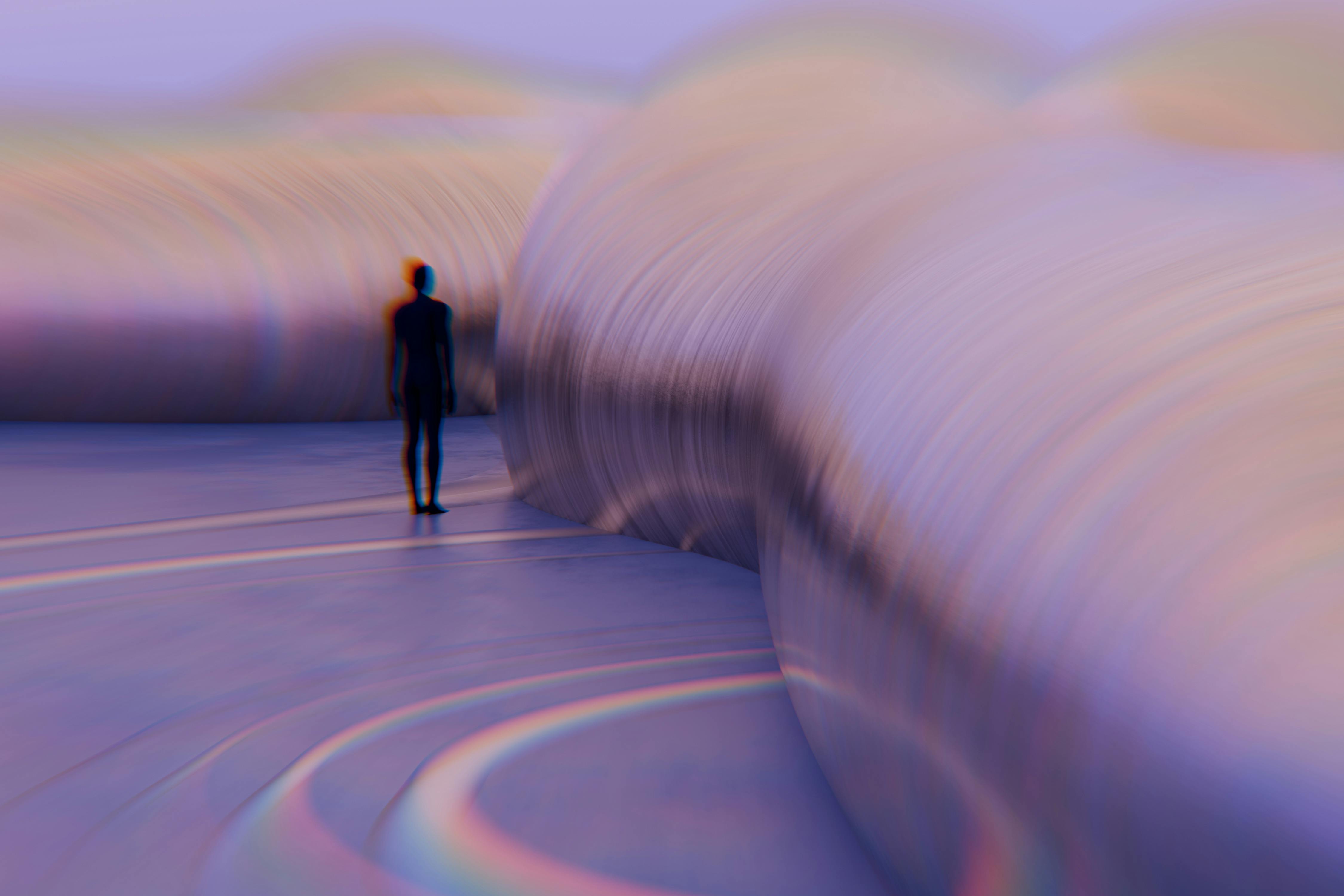 grátis Silhueta Abstrata Em Paisagem Surreal Foto profissional