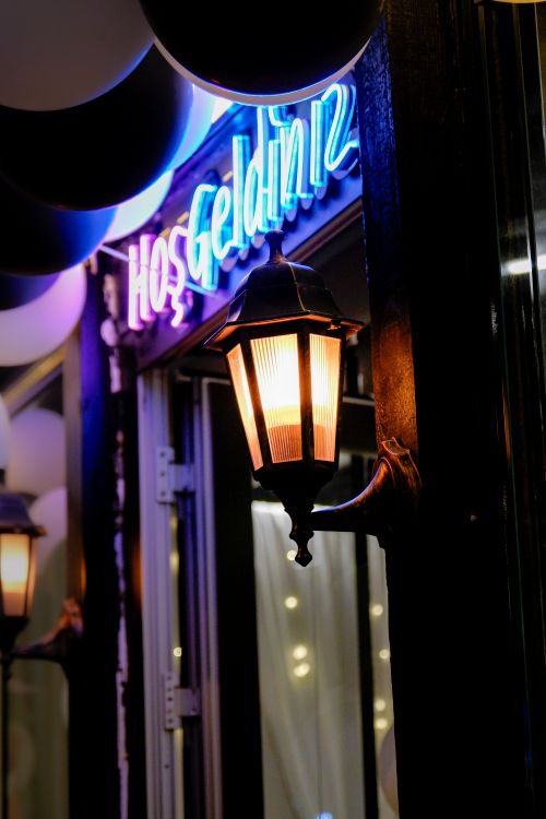 Free stock photo of lamp, night, venue Stock Photo