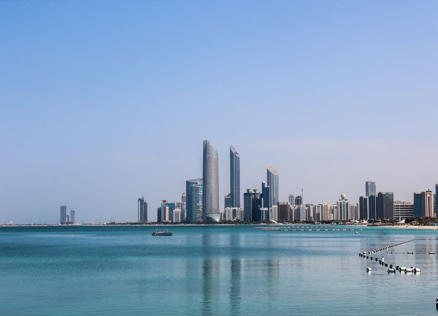 Abu Dhabi, United Arab Emirates — skyline and landmarks · stay connected with a Abu Dhabi eSIM from My Holiday SIM