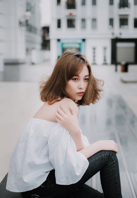 Woman Wearing White Top