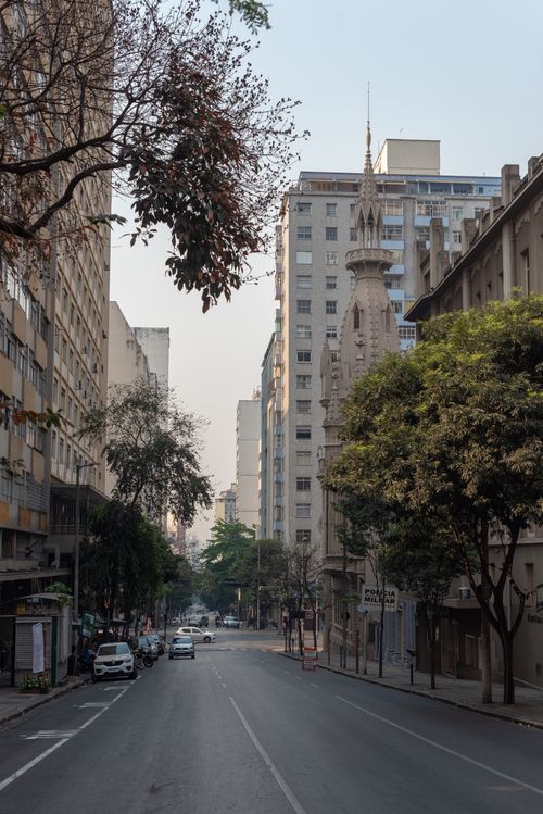 Free Captured urban scene in Belo Horizonte, featuring iconic historical architecture. Stock Photo