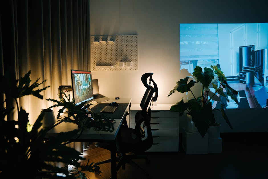 Ultimate Beginner's Guide to Setting Up Automated Lighting Schedules (2025) Stylish home office setup with ambient lighting and houseplants, perfect for productivity and relaxation.