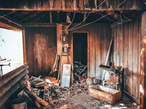 Free An Abandoned Wooden House Stock Photo