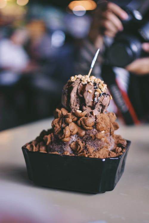 Close-Up Photo Of Ice Cream Dessert