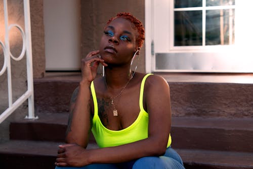 Photo Of Woman Wearing Neon Tank Top