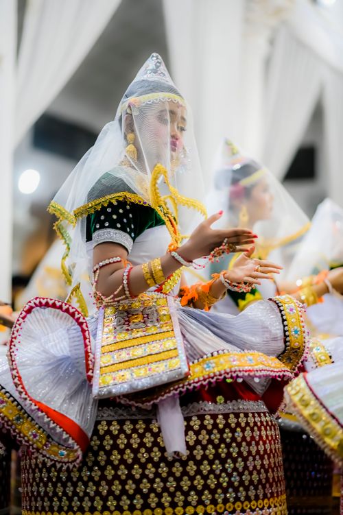 Free Colorful Manipuri dance showcasing traditional attire in Imphal, India. Stock Photo