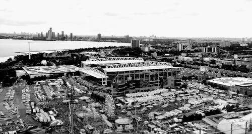 Grayscale Photography of Stadium