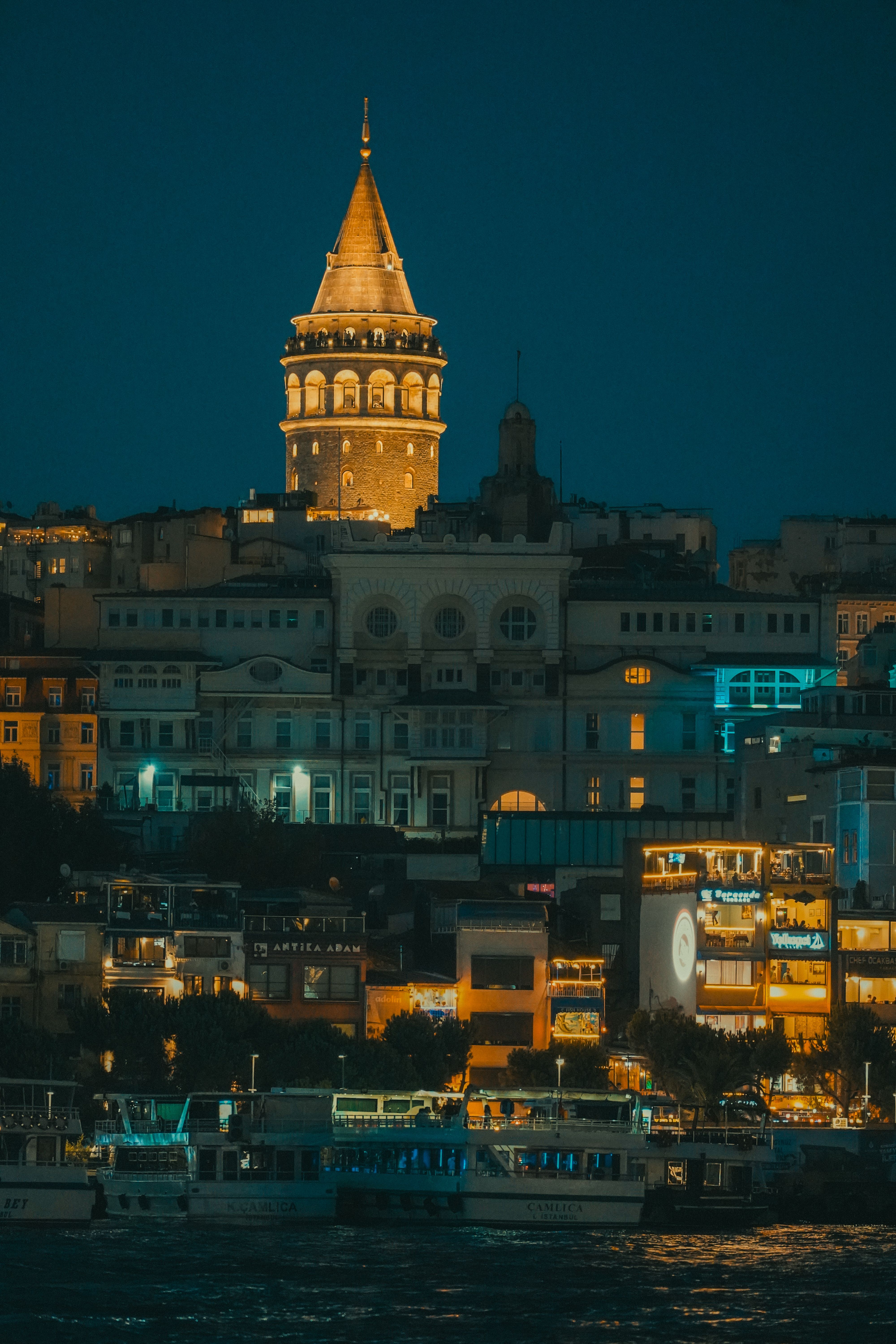 Galata Tower Shining Over Istanbul at Night · Free Stock Photo