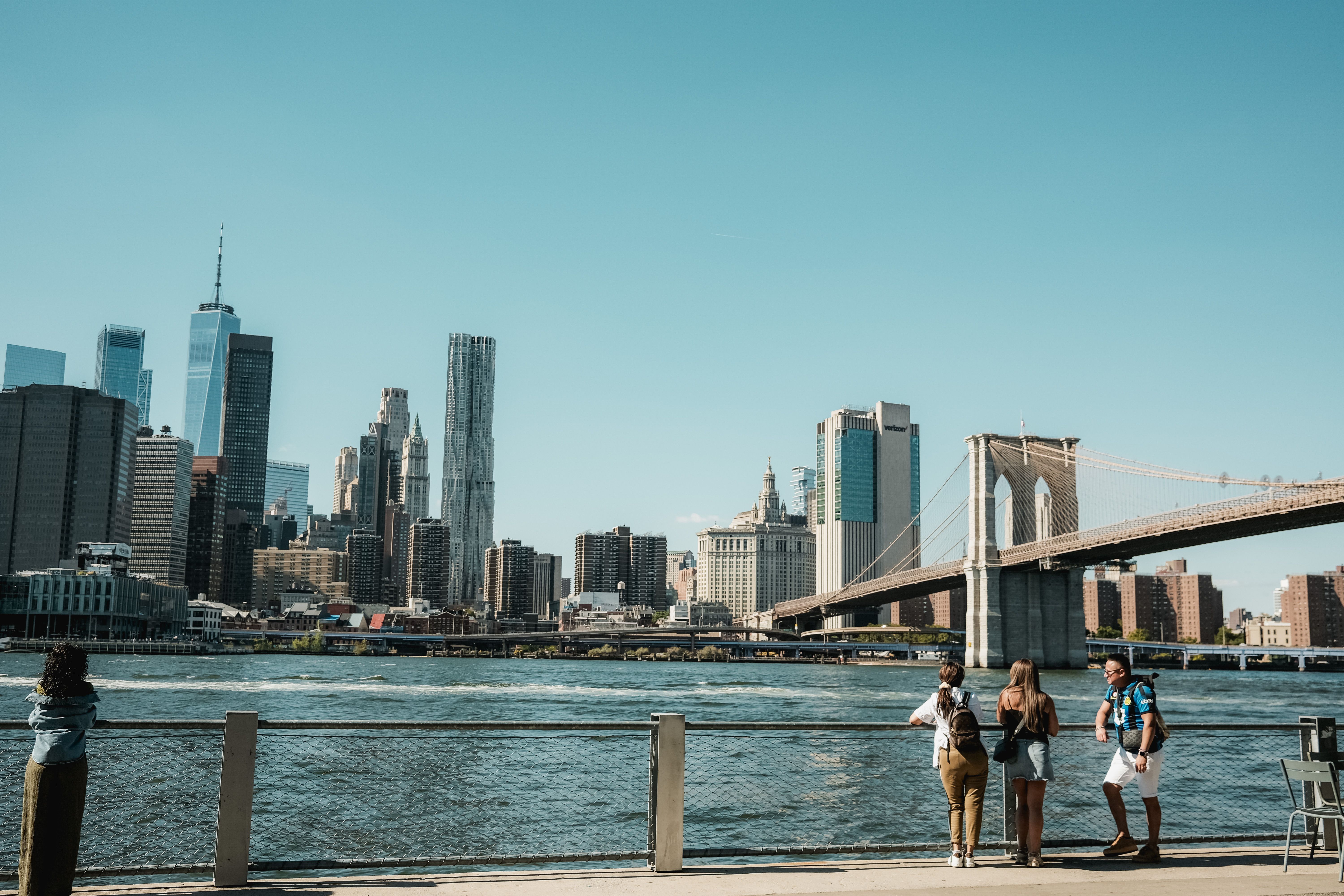 Scenic View of Brooklyn Bridge and New York City Skyline · Free Stock Photo