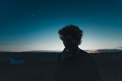 Man Smoking Cigarette