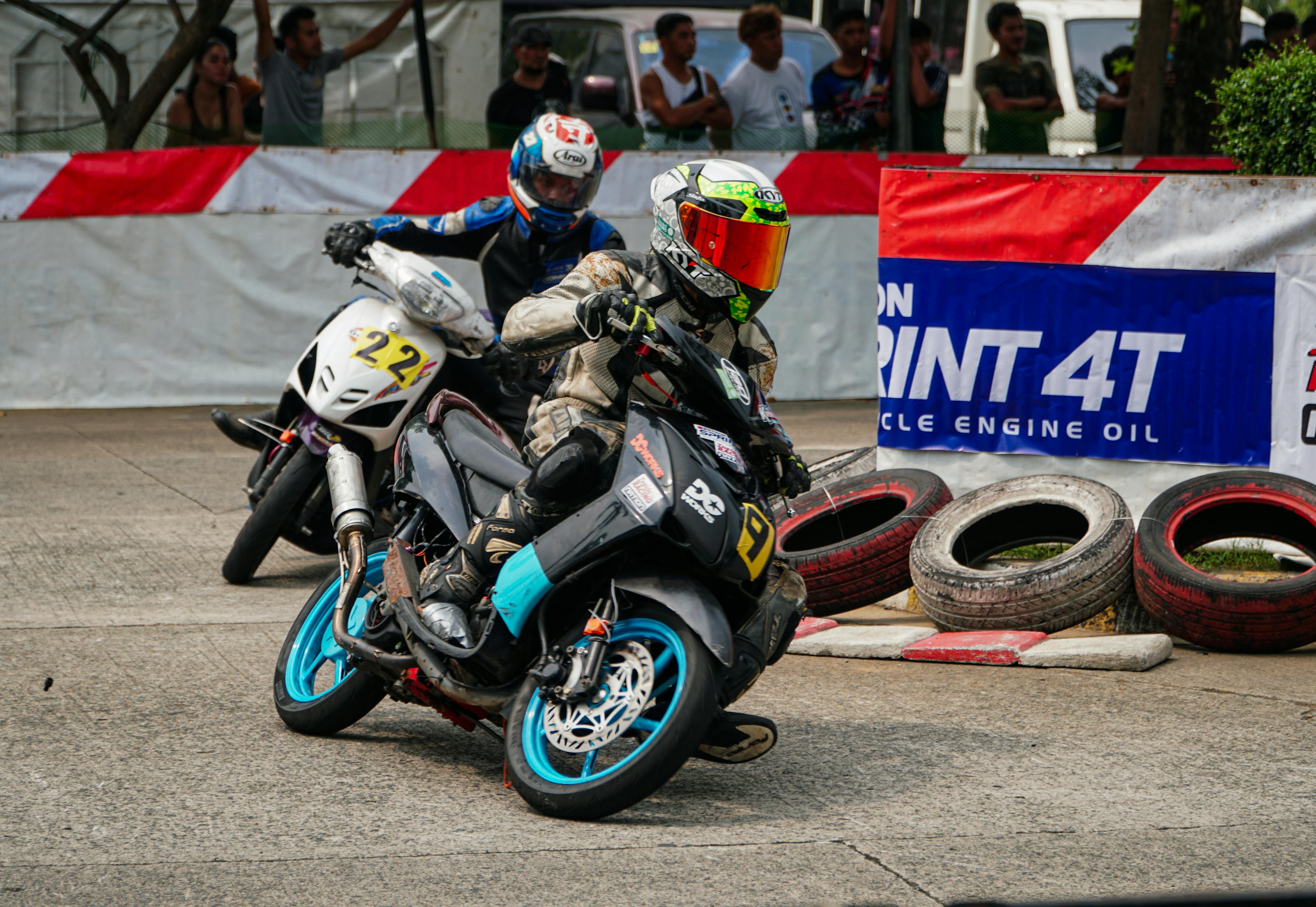Thrilling motorcycle race capturing the intensity of competitors in Antipolo.