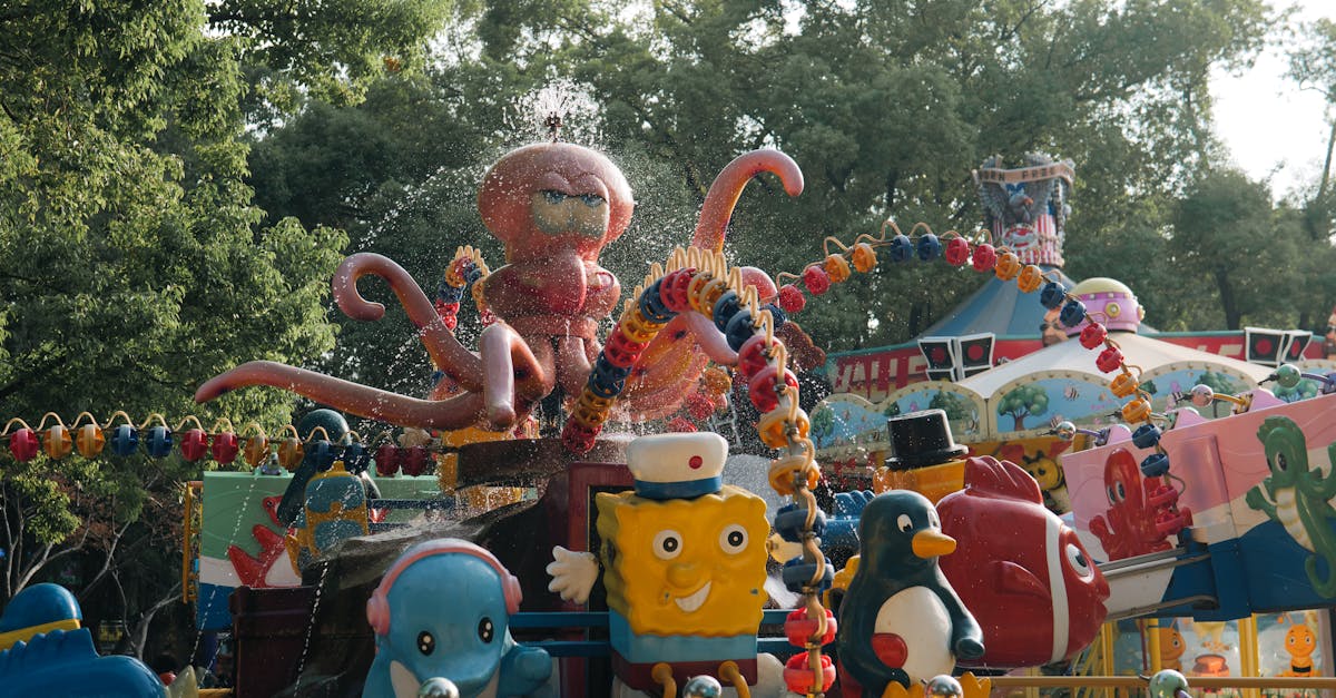 Colorful Amusement Park Ride with Octopus · Free Stock Photo