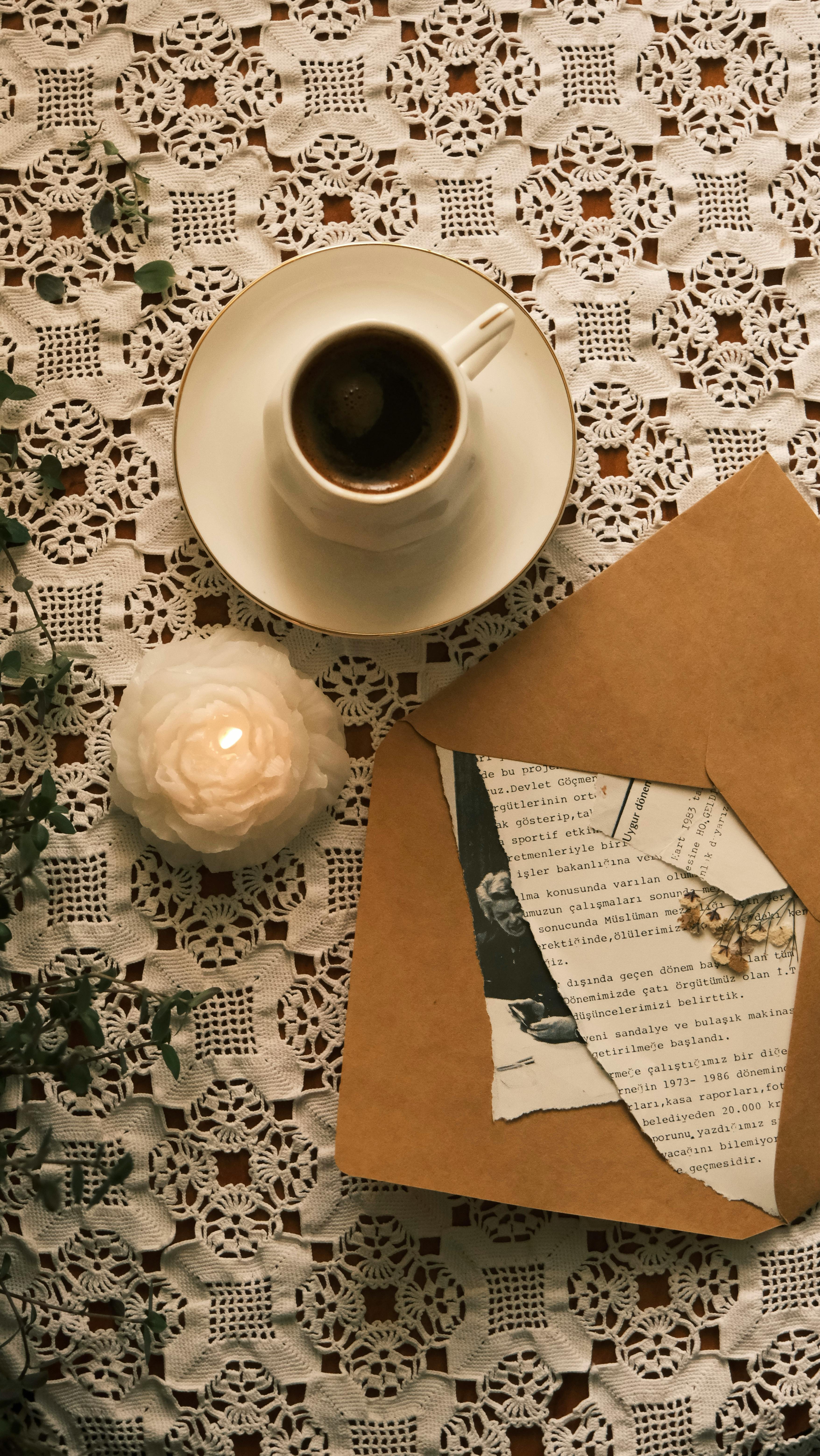 grátis Flat Lay Aconchegante Com Café E Itens Vintage Foto profissional