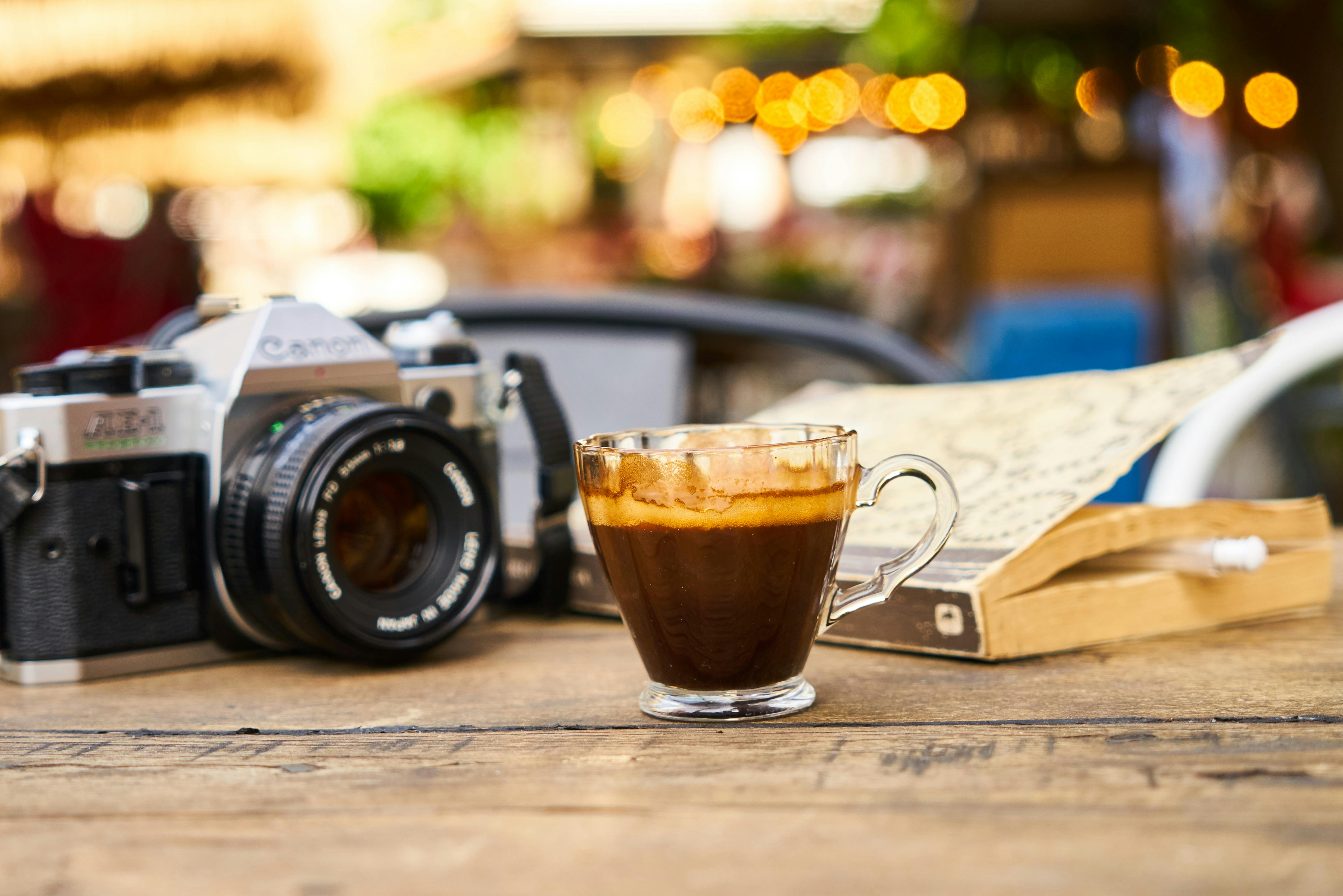 photo of clear glass mug