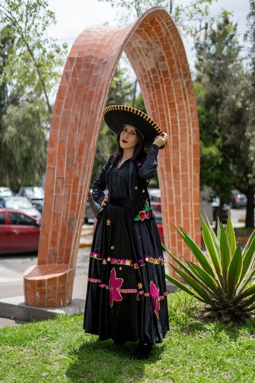 Woman in Traditional Dress Standing by Modern Arch Free Stock Photo Woman in Traditional Dress Standing by Modern Arch Free Stock Photo