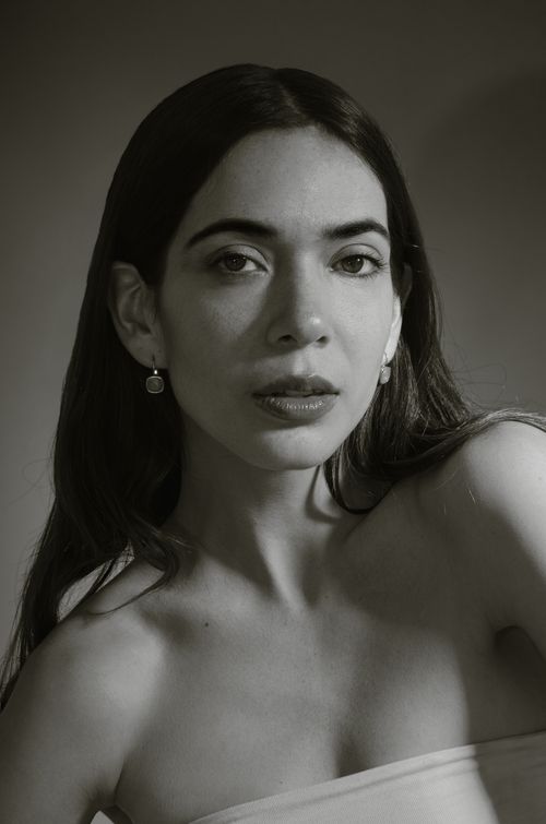 Free Classic monochrome portrait of a woman with a serene expression. Stock Photo