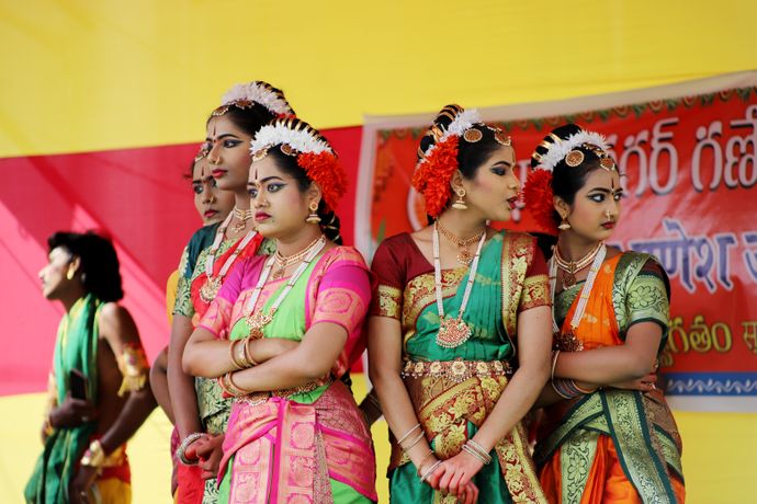 Traditional Indian dancers performing at a cultural festival