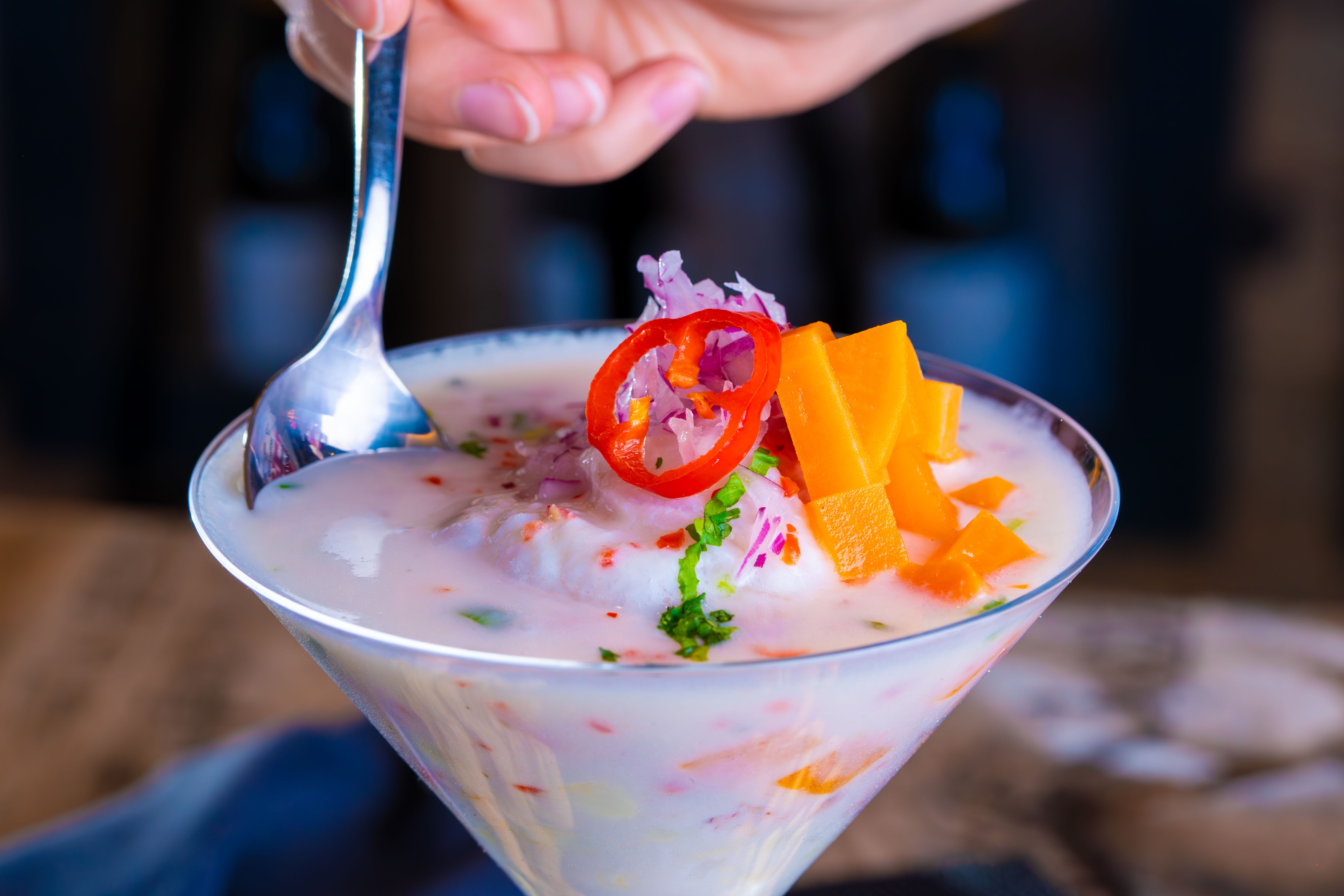 Fresh ceviche with citrus, chili, and coconut — Kokoda, Fiji's signature dish of line-caught white fish marinated in citrus and coconut cream.