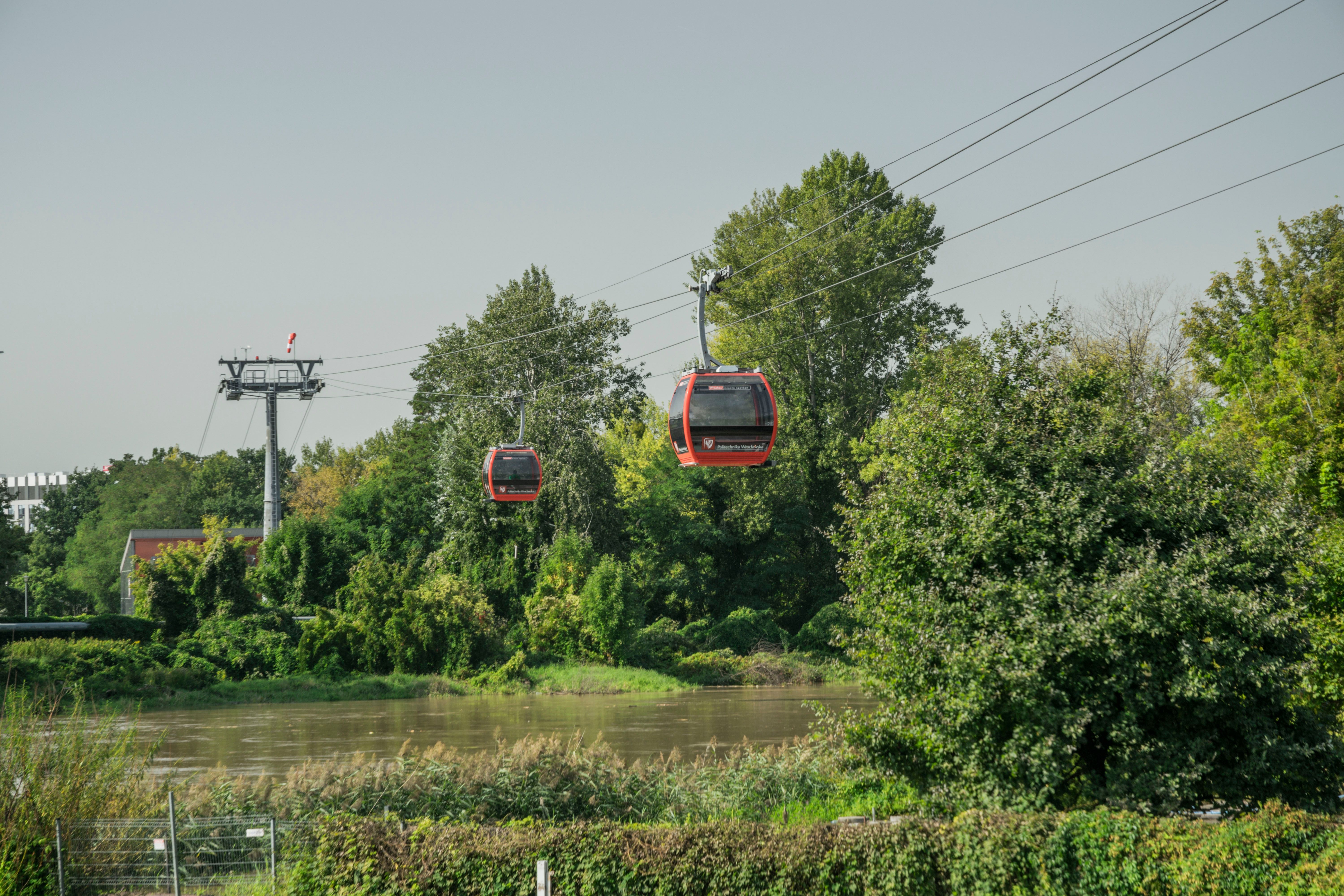 Cologne cable car gondola crossing the Rhine river