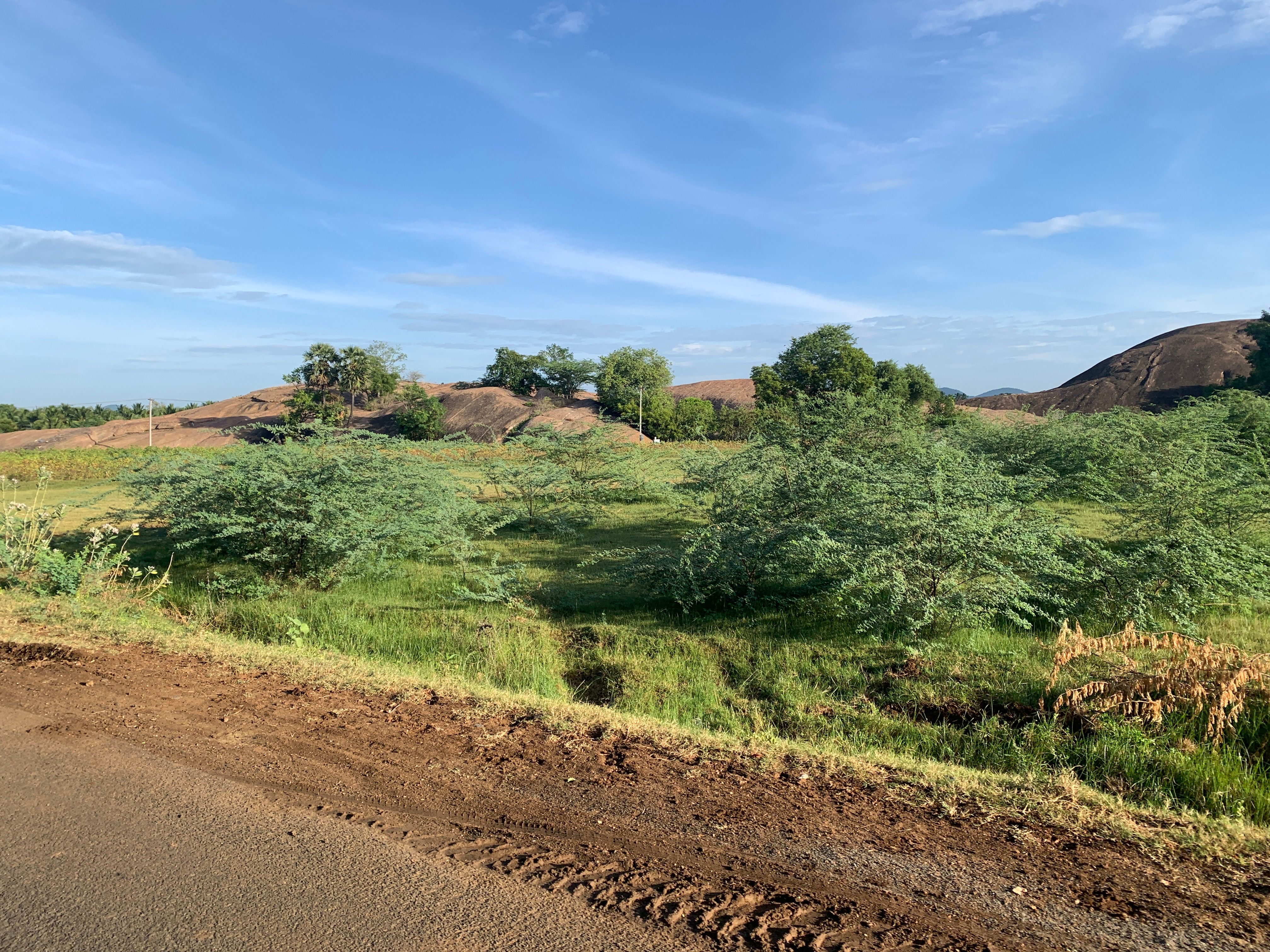 Granite hills and dry acacia country on the Machakos road east of Nairobi