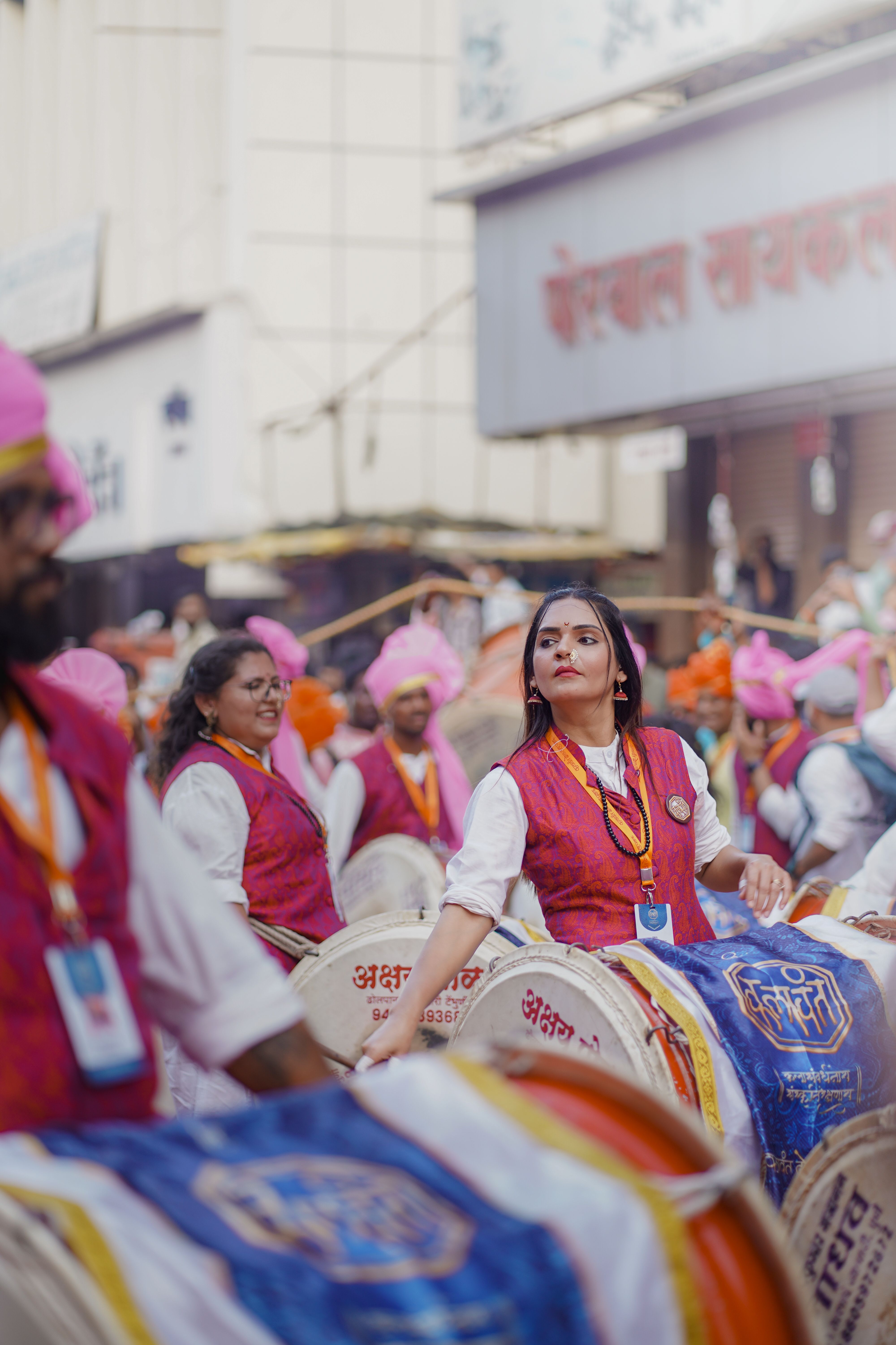 Colorful Ganesh Chaturthi festival drum parade in Pune — photo by Sourabh Narwade on Pexels
