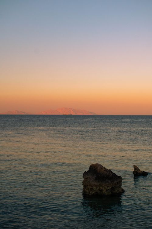 Free Peaceful ocean view at sunset in Sharm El-Sheikh, Egypt with pastel skies. Stock Photo