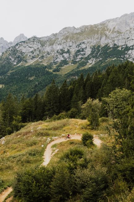 Explore the scenic trails of Molveno, Italy with an exhilarating mountain biking adventure.